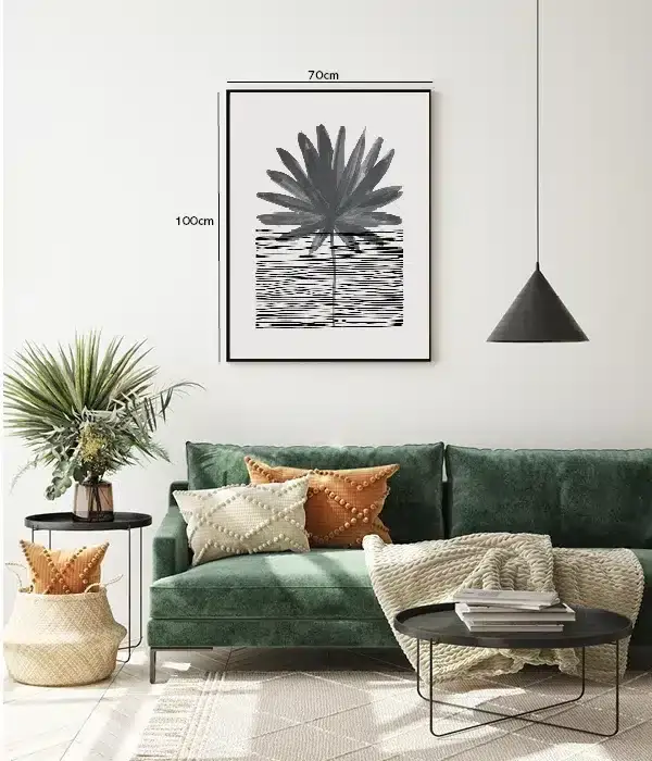 Monochrome Palm Contours Plakat