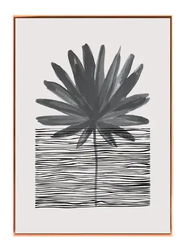 Monochrome Palm Contours Plakat