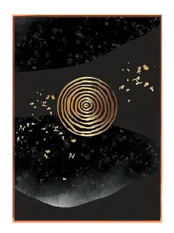 Golden Orbit Rings Plakat