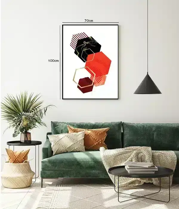 Crimson Hexagon Layers Plakat