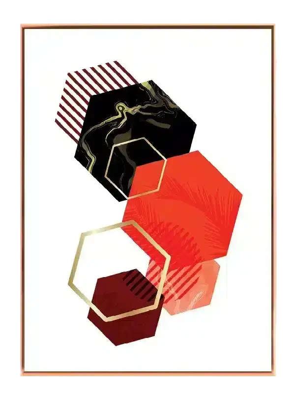Crimson Hexagon Layers Plakat