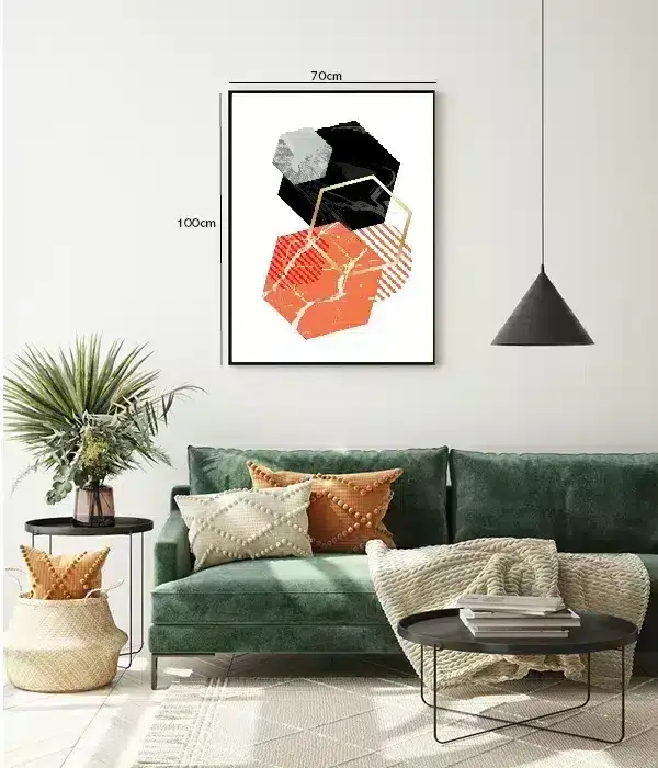 Hexagonal Contrast Composition Plakat