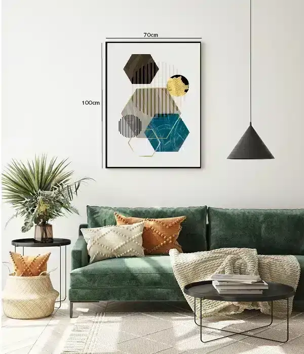 Hexagon Layered Contours Plakat