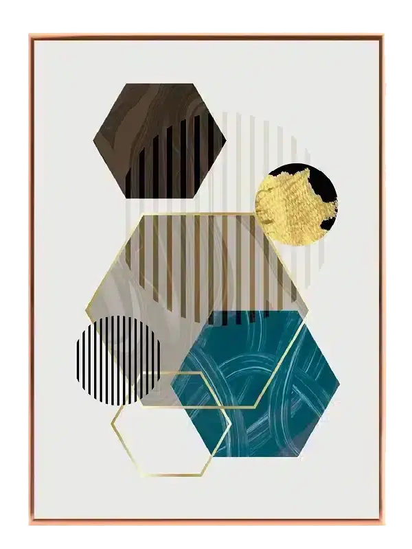 Hexagon Layered Contours Plakat