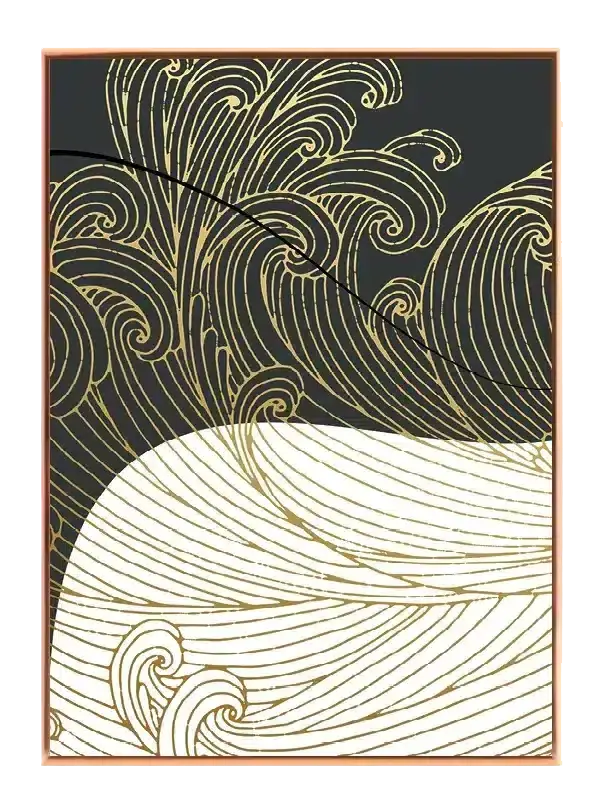 Golden Wave Lines Plakat