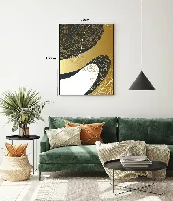 Golden Flowing Waves Plakat