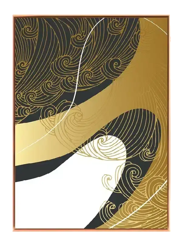 Golden Flowing Waves Plakat