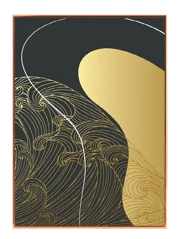 Golden Wave Flow II Plakat