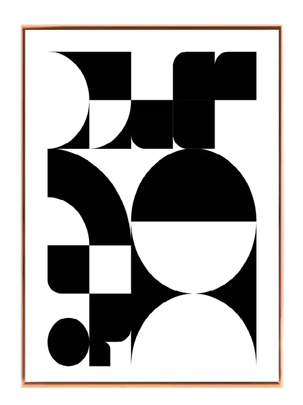 Monochrome Geometric Layers Plakat