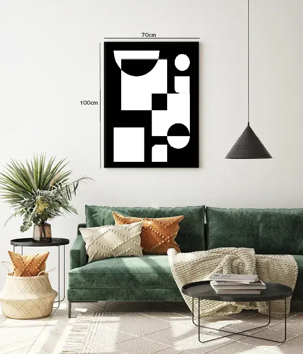 Black White Geometric Shapes Plakat