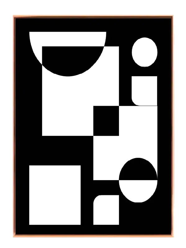 Black White Geometric Shapes Plakat