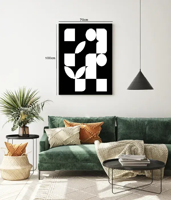 Curved Geometry Contrast Plakat