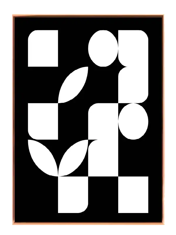 Curved Geometry Contrast Plakat