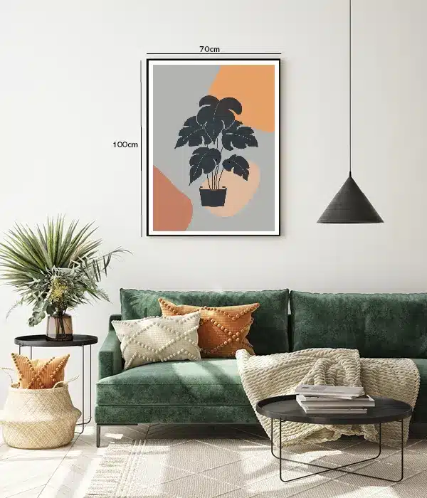 Midnight Monstera Silhouette Plakat