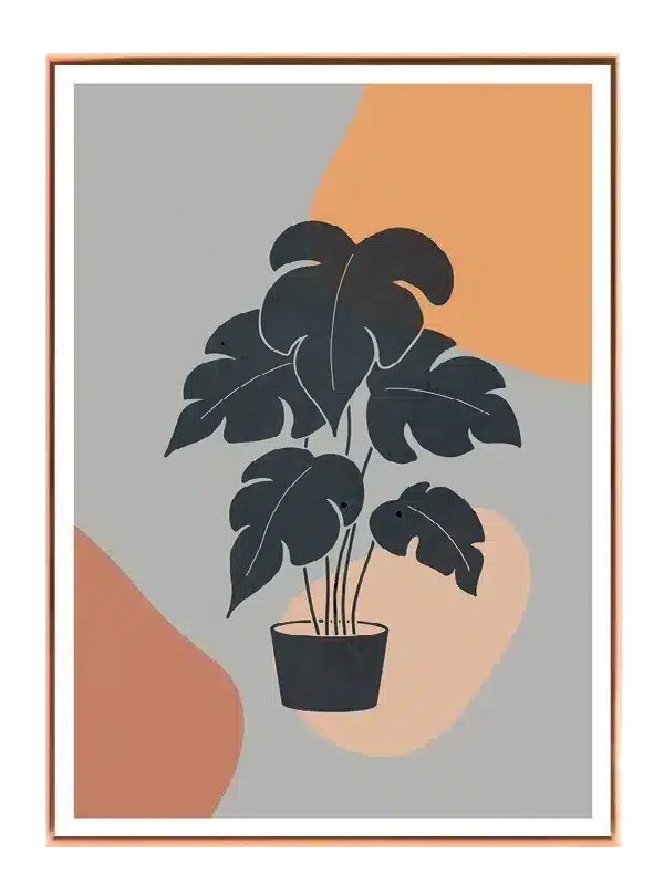 Midnight Monstera Silhouette Plakat