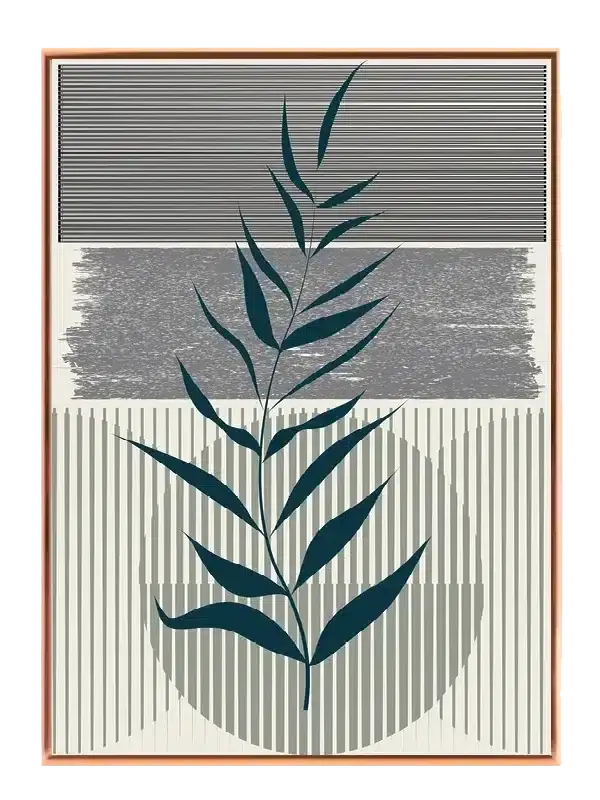 Linear Leaf Silhouette Plakat