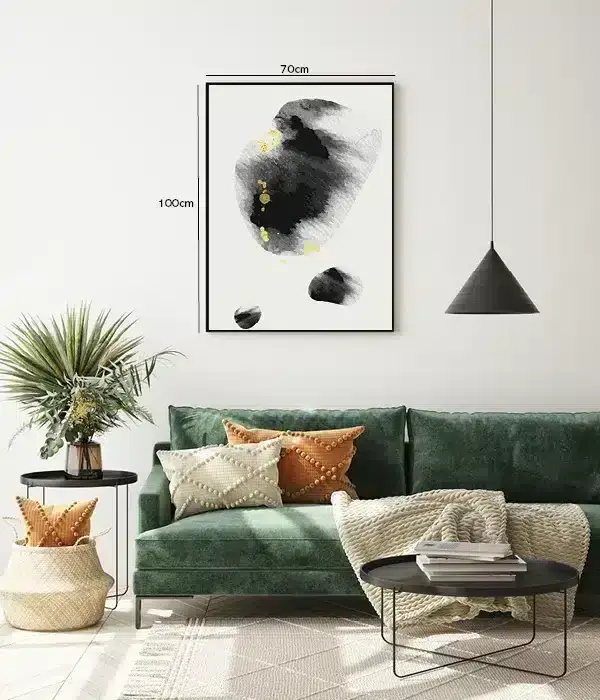 Black Ink Gold Splatter Plakat