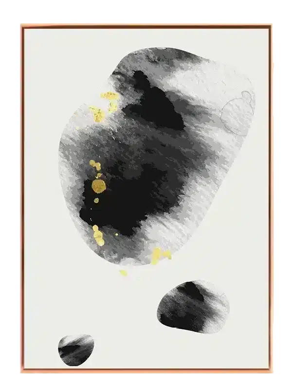 Black Ink Gold Splatter Plakat