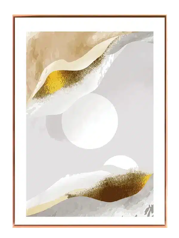 Golden Abstract Waves Plakat