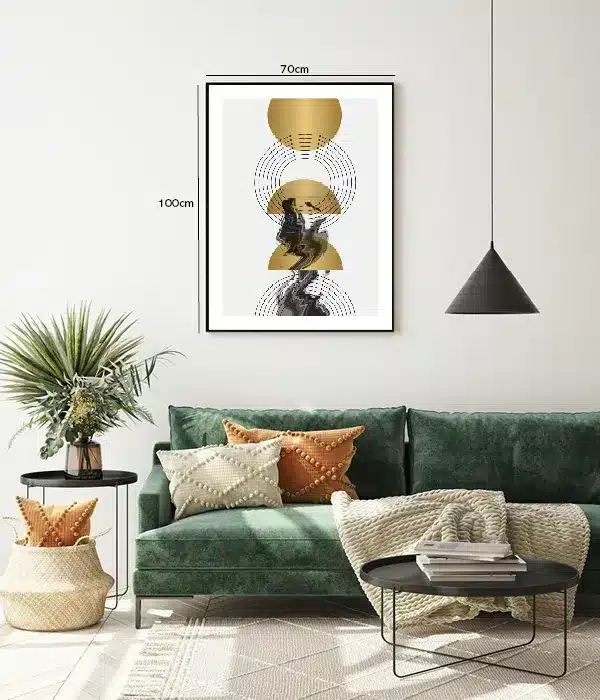 Golden Geometric Waves Plakat