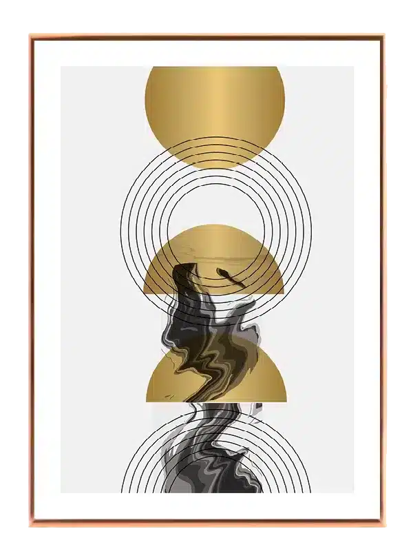 Golden Geometric Waves Plakat