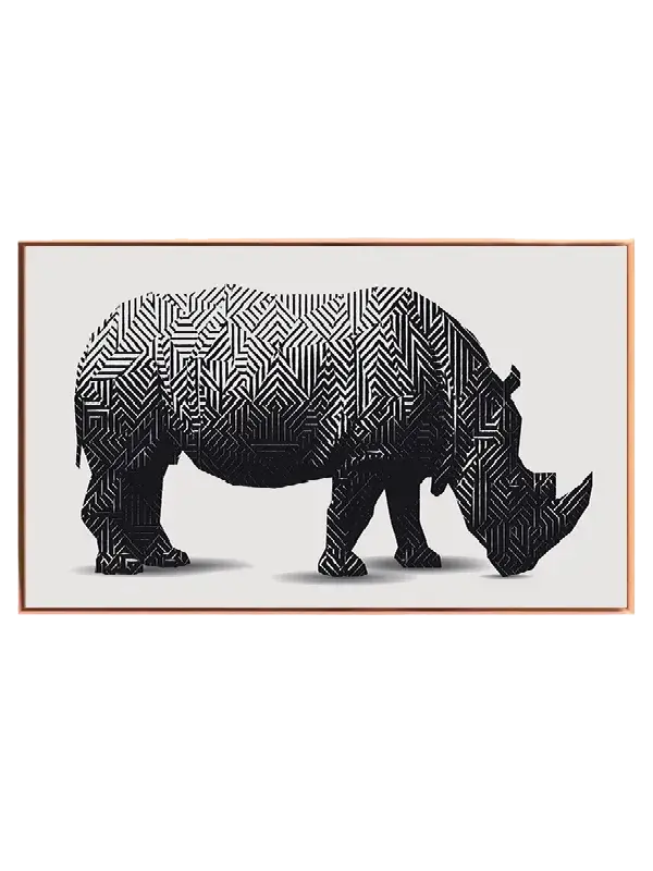 Rhino Maze Silhouette Plakat