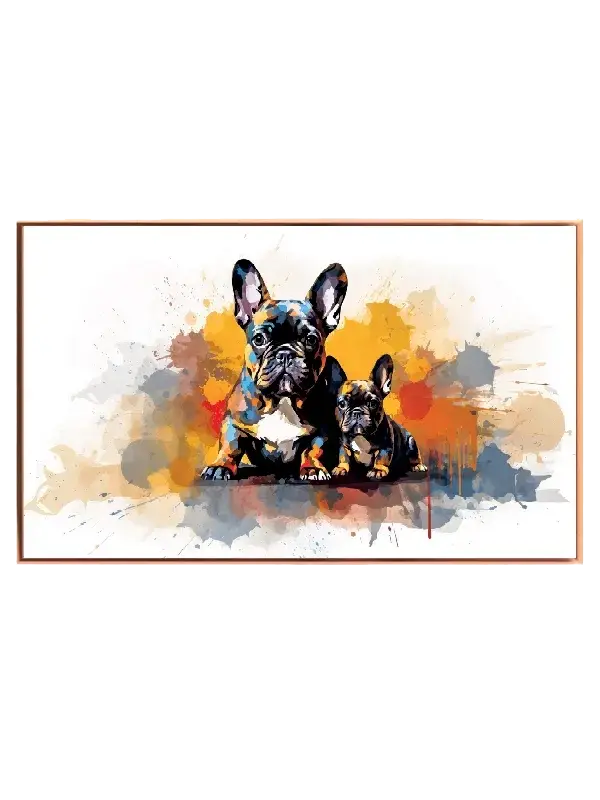 Colorful French Bulldogs Plakat