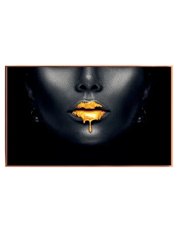 Golden Drip Lips Plakat