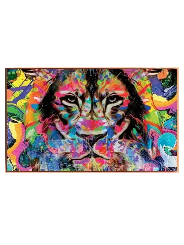 Chromatic Lion Face Plakat