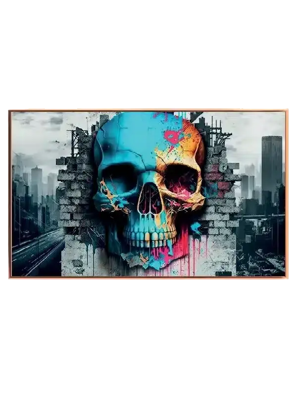 Neon Skull Graffiti Plakat