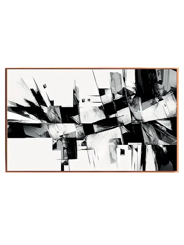 Fractured Monochrome Grid Plakat