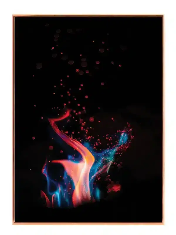 Blå Flamme Med Røde Gnister Plakat