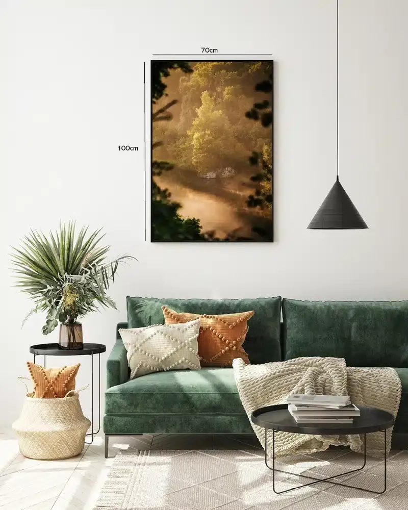 Gyldent Lys Over Floden Plakat