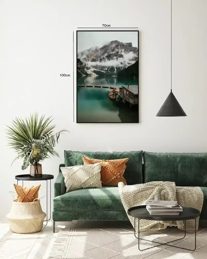 Tåget Bjergsø Med Både Plakat
