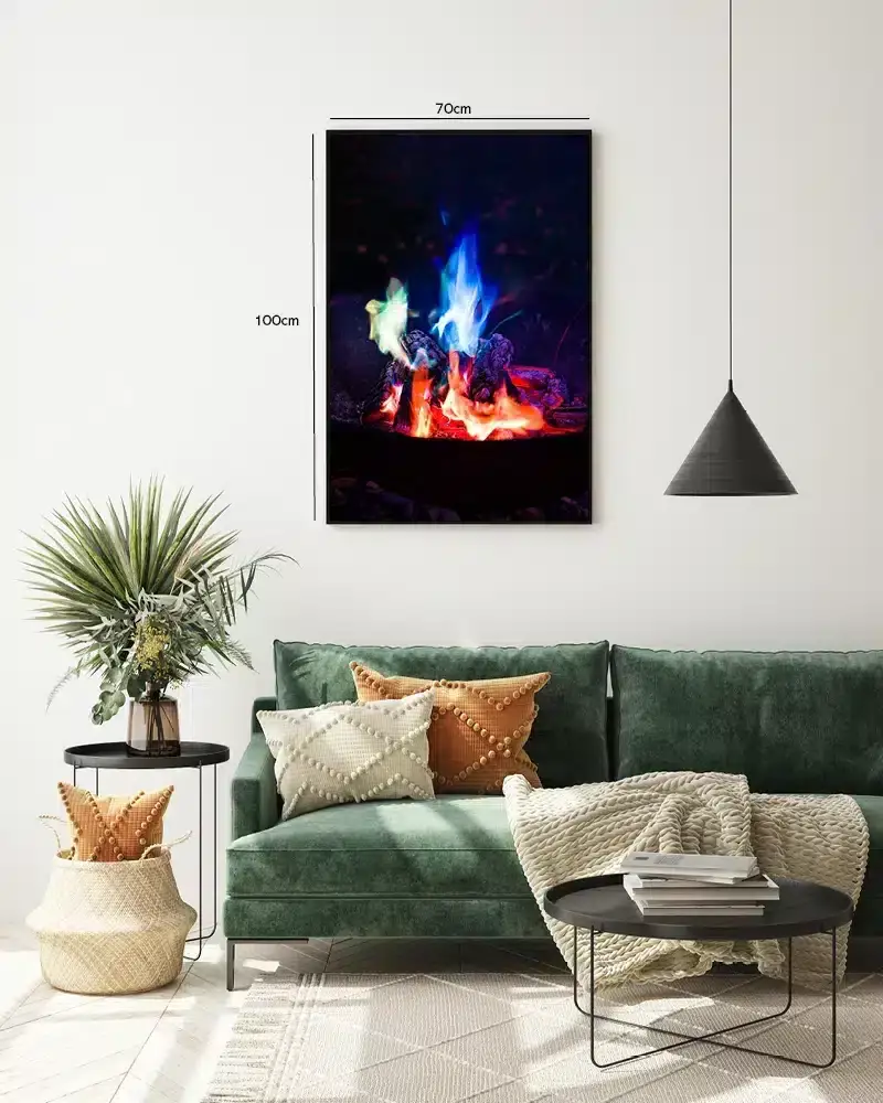 Farverige Lejrbålsflammer Plakat