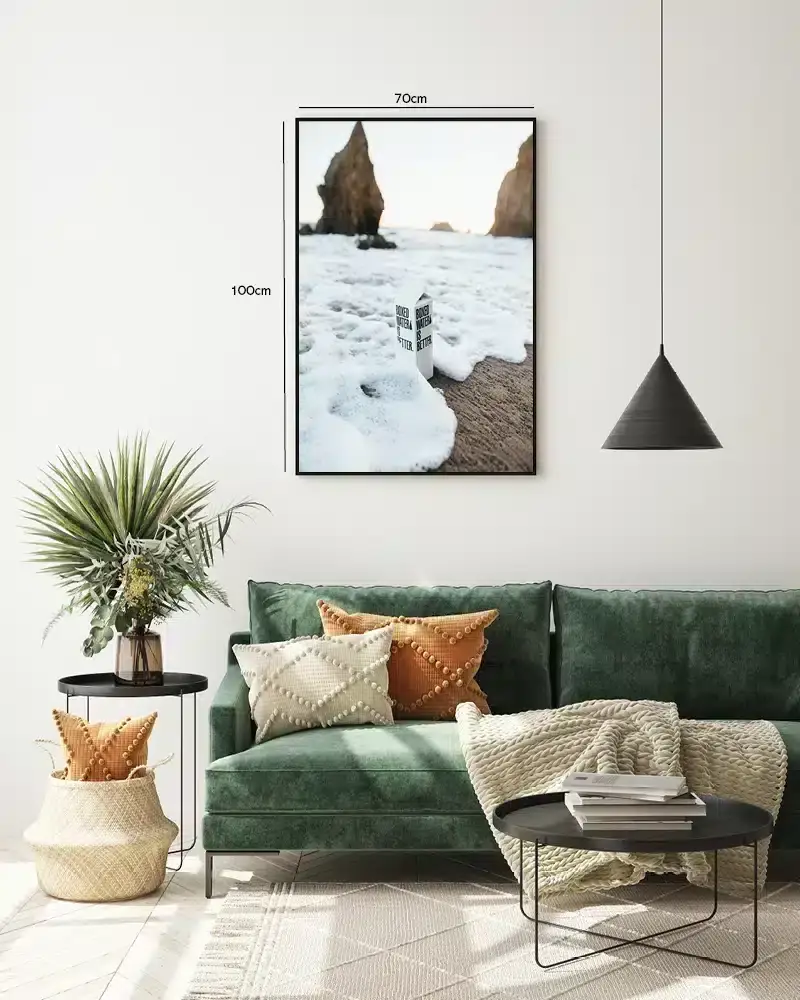Bølge Skum Ved Klipper Plakat