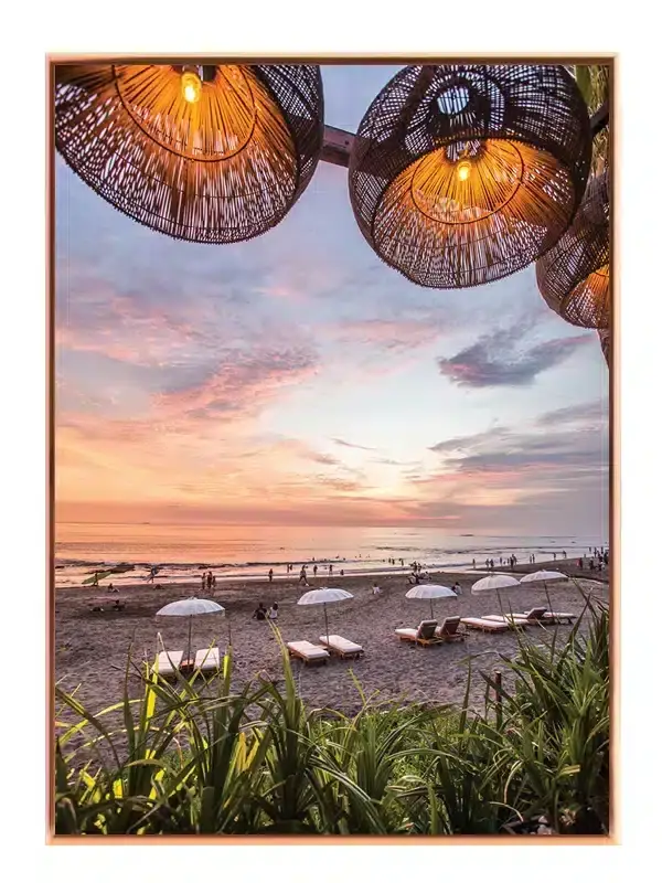 Solnedgang Over Strand Plakat