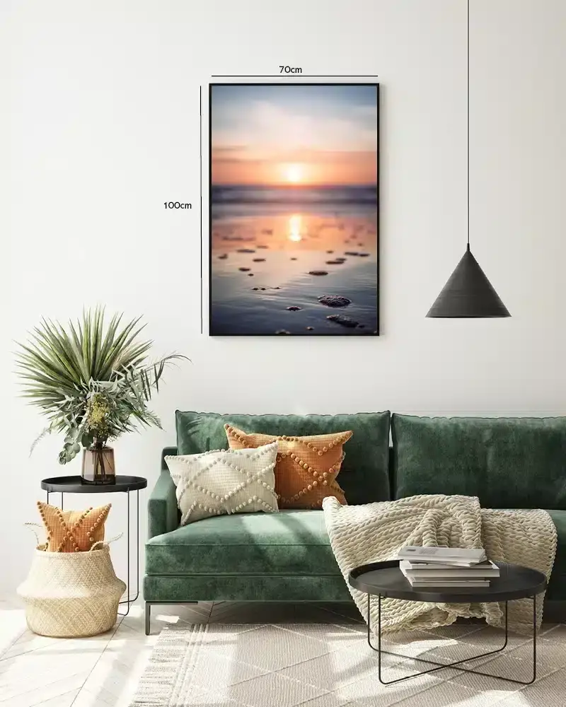 Solnedgang Over Havets Skum Plakat