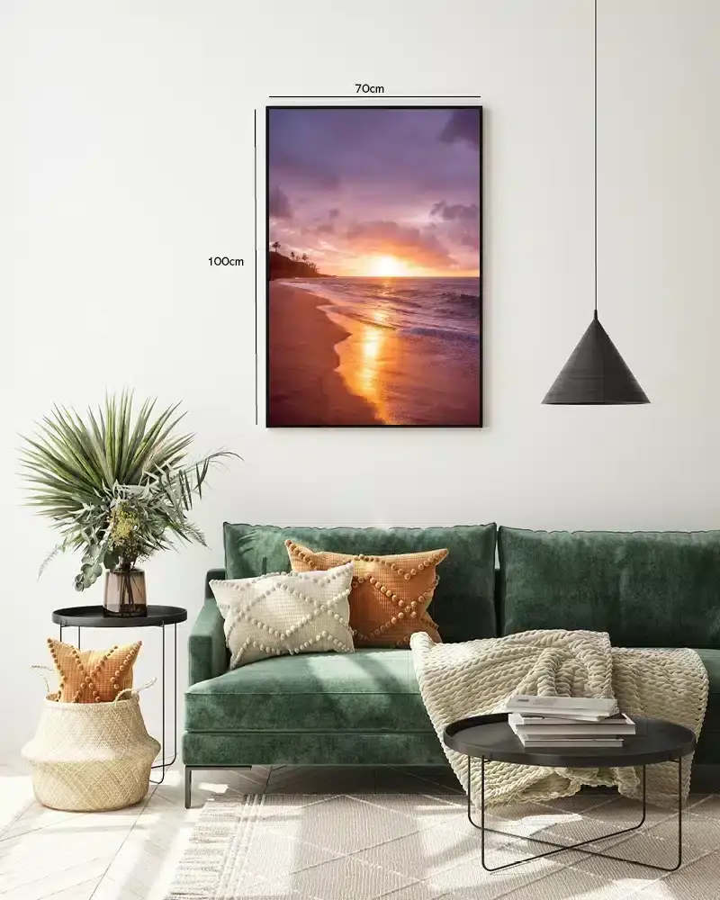 Solnedgang ved Kysten Plakat