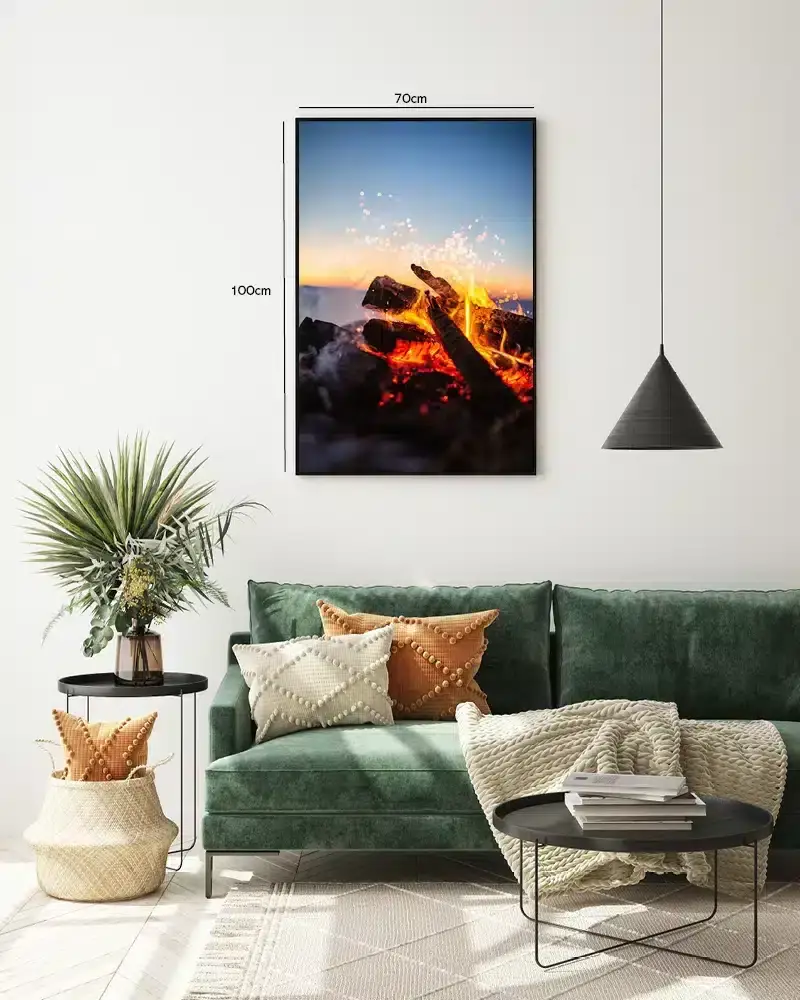 Glødende Lejrild Ved Skumring Plakat
