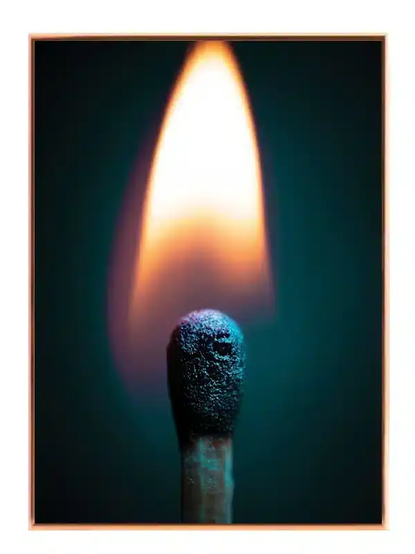 Tændstikflamme Nærbillede Plakat