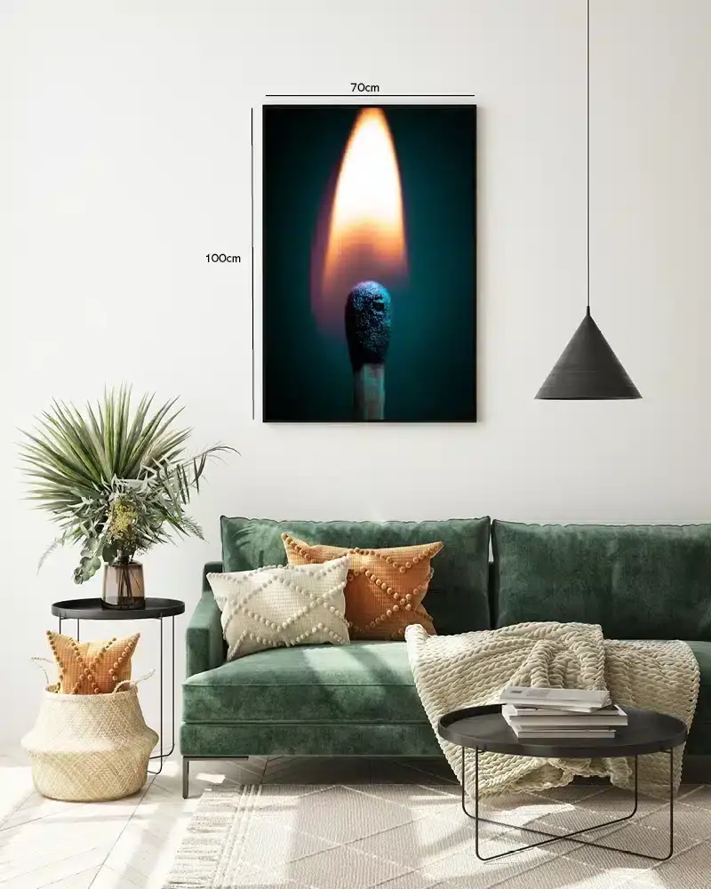 Tændstikflamme Nærbillede Plakat