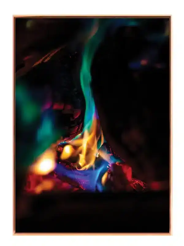 Farverige Flammer Nærbillede Plakat
