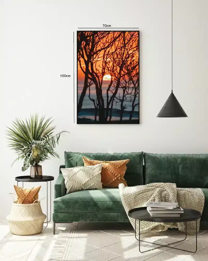 Solnedgang Bag Grenene Plakat
