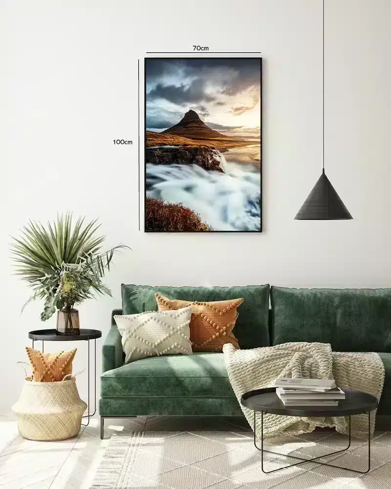 Bjergtop Ved Solnedgang Plakat