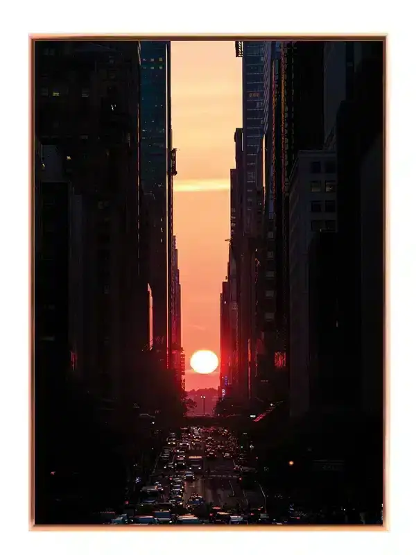 Solnedgang i Byens Gader Plakat