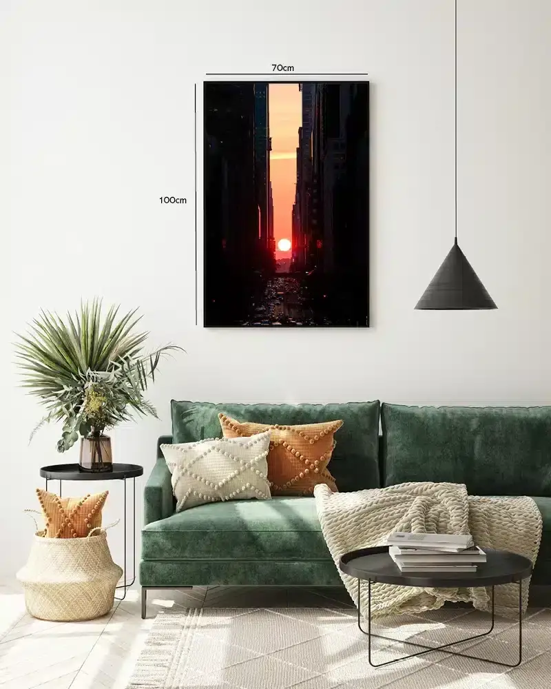 Solnedgang i Byens Gader Plakat