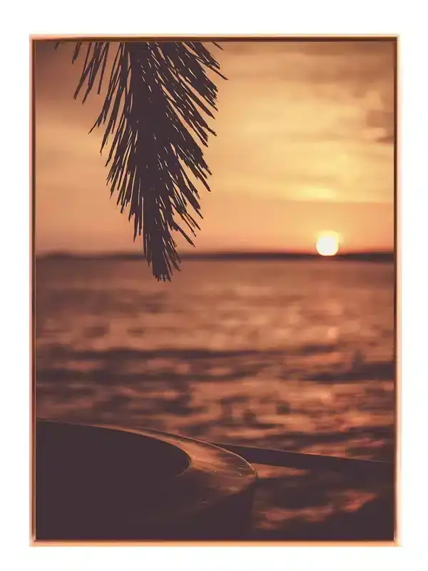 Solnedgang Ved Vandet Plakat