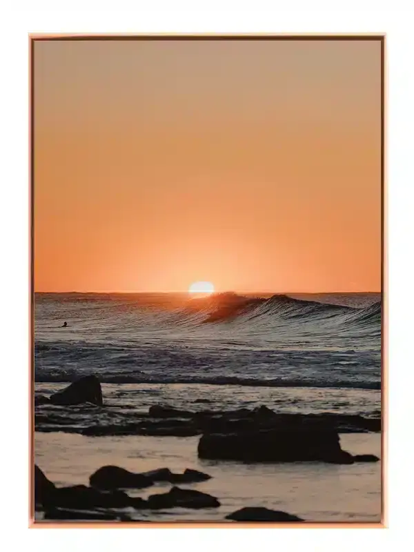 Solnedgang Over Havets Bølger Plakat