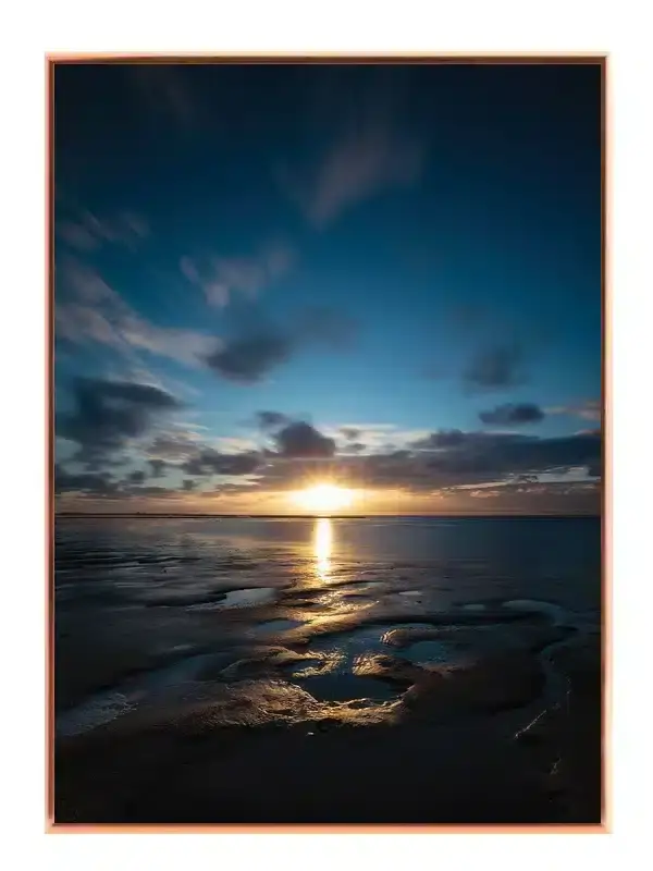 Kystsolnedgang Med Refleksion Plakat